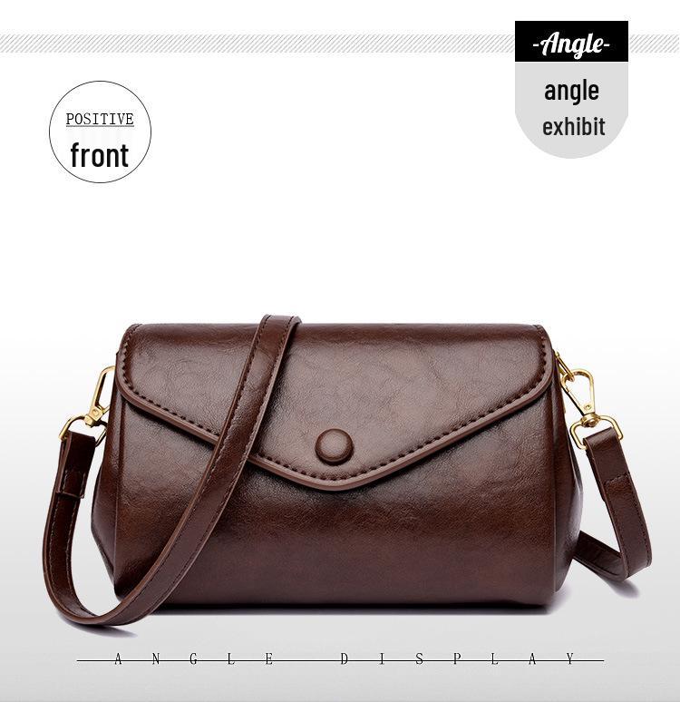 Herbst Damen Umhängetasche aus pflanzlich gegerbtem Leder mit Textur - Modisch, vielseitig, Retro-Design in mehreren Farben.