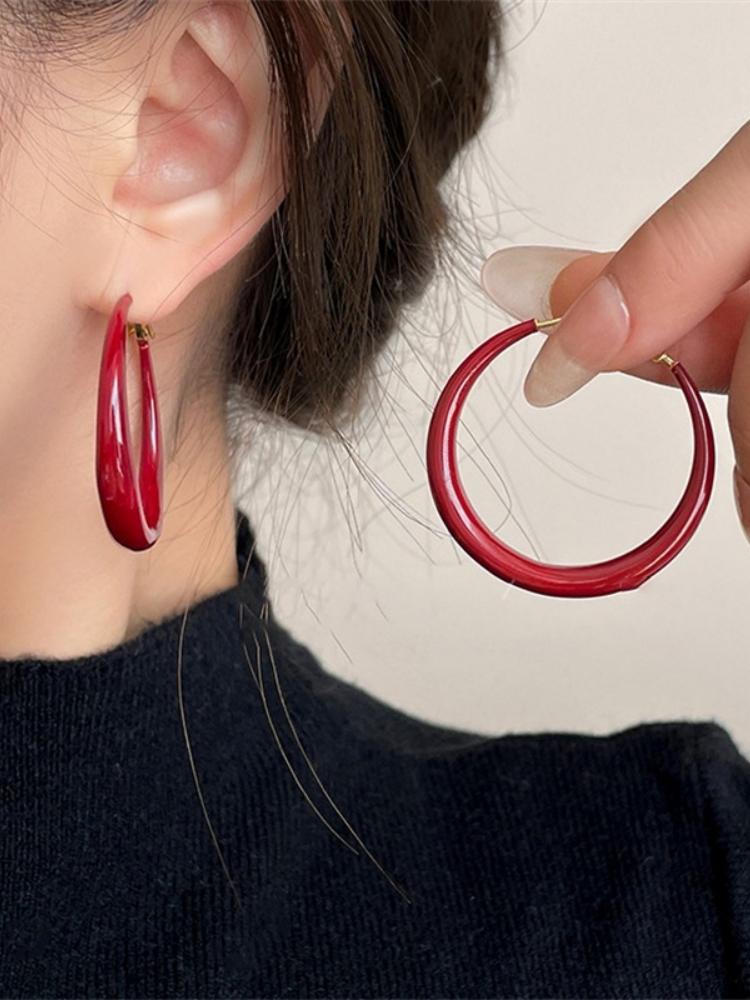 New Trendy Hoop Earrings for Women 50mm Big Hyperbole Colorful Circle Earrings Personality Punk Fashion Ear Accessories Brincos