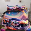 2/3Pcs Cool Colorful Sports Car 3D Printed Quilt Cover Cartoon Dream Style Soft Bedding Set Home Textiles Polyester Duvet Cover