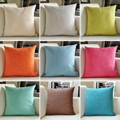 Modern Simple Style Linen Pillow Pure Color Elegant Office Bedside Cushion Cover Fabric Back Sofa
