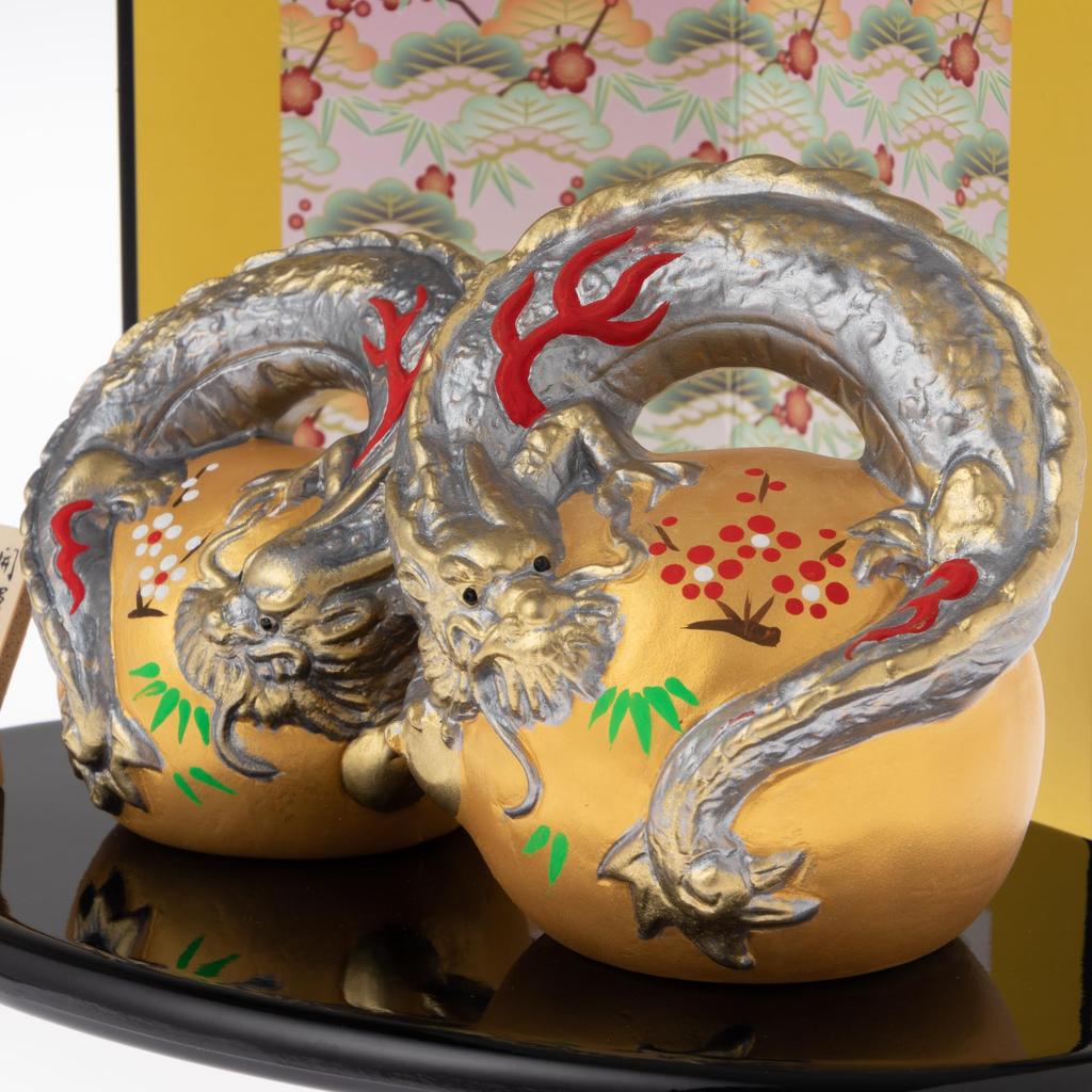 Seto Togeisha 2024 Zodiac Figurine Compact Dragon Dragon Tatsu New Year Decoration Good Luck Jewel Silver Dragon Mutsumi Set Shohogama 150