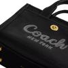 Coach Cargo 20 Logo Print Gold Hardware Pebble Leather Tote Bag Women Tote Black CAO26-B4BK