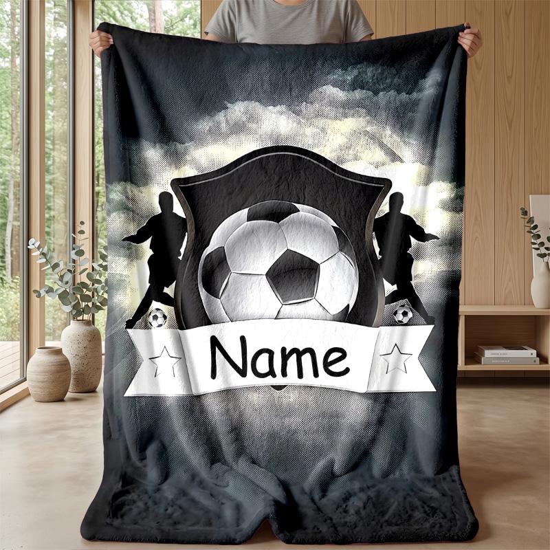 Soccer Balls and Number 10 Art Theme blanket Lightweight Warm Flannel Blanket Decorative Throw Blanket for Home Decoration