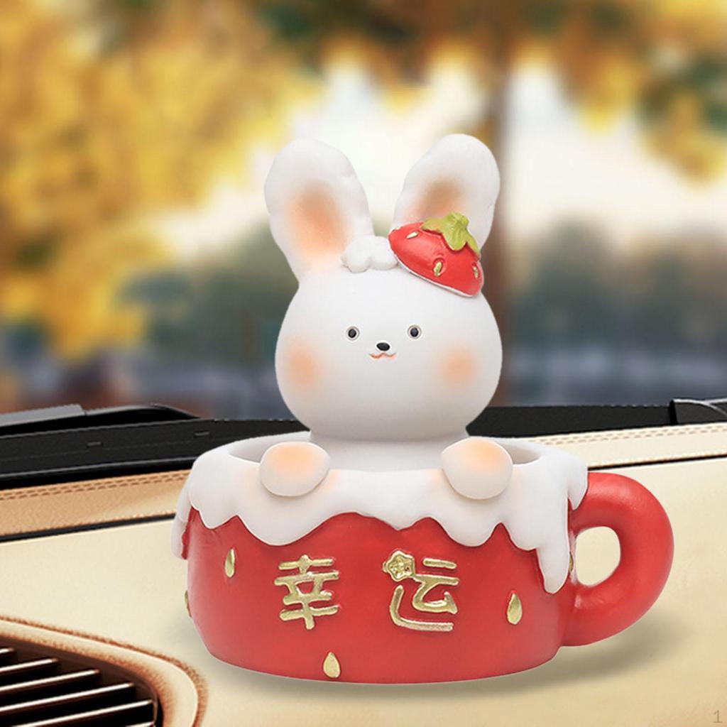 Chinese Statue Figurines Home Decoration Table Centerpieces Shaking Bunny Sculpture for Desktop,