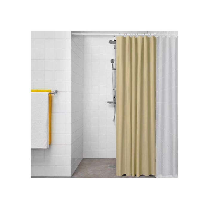 Rideau de bain - Basic Beige - 180 x 180 cm - 100% PVC - Imperméable et anti-moisissure
