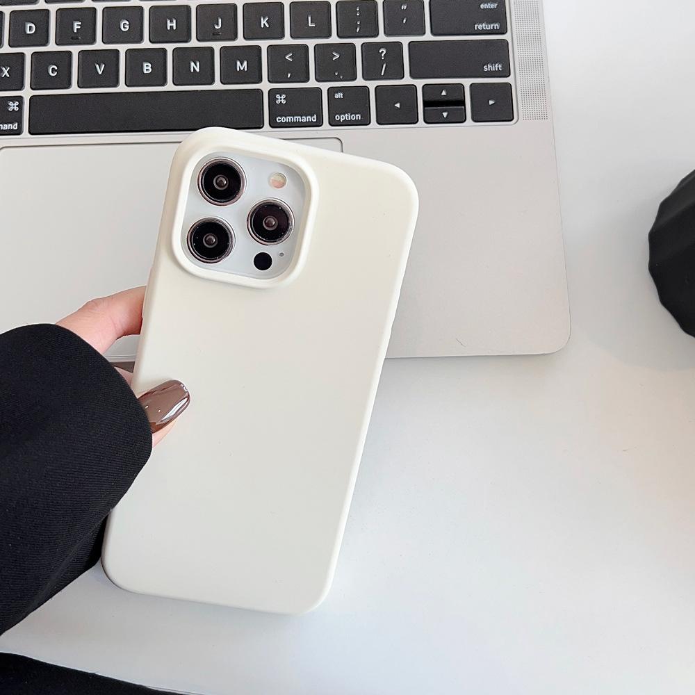 

True Liquid Silicone IPhone 16 Phone Case 14promax Korean 12 Premium 13 Solid Color 11 12pro