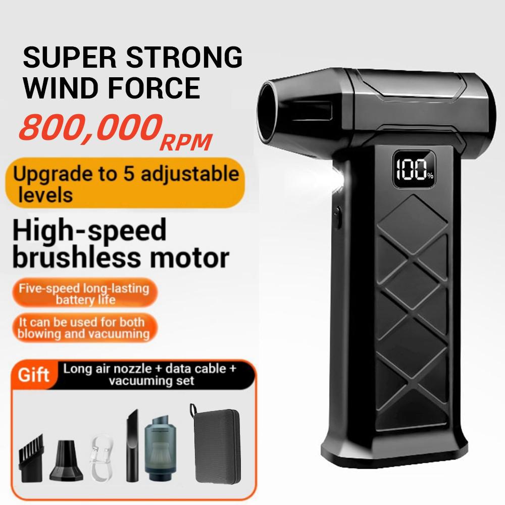 Turbo Jet Fan 800000RPM Brushless Motor Outdoor Powerful Air Blower Handheld Blower Rechargeable Thrust PC Tool