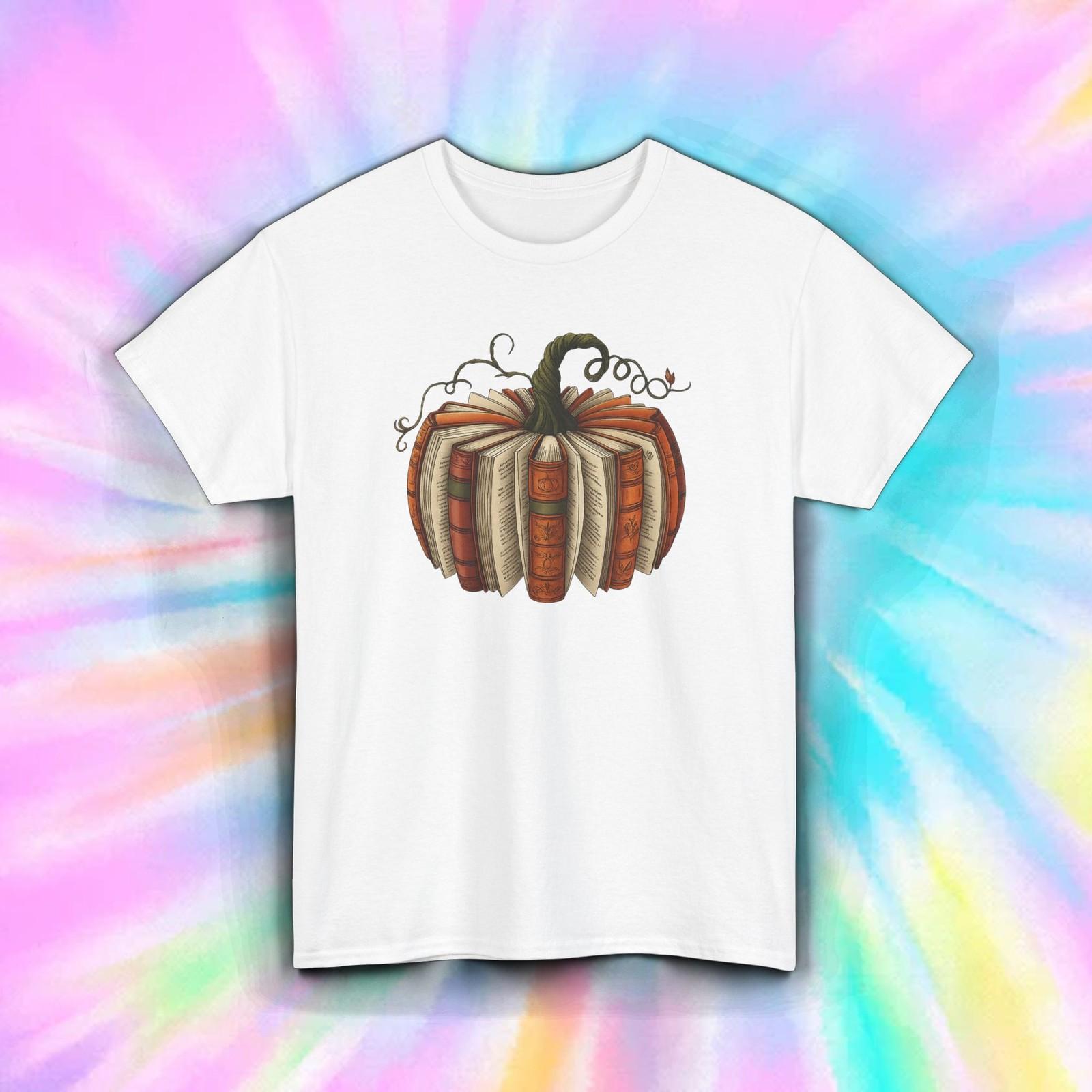 Book Pumpkin T-Shirt | Fall Reading Teacher Librarian Autumn Graphic Tee S-5XL XXXXL