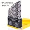 Cross-border Hot Sale: 13-Piece Titanium-Coated Round Shank Drill Bit Set for High-Efficiency Woodworking