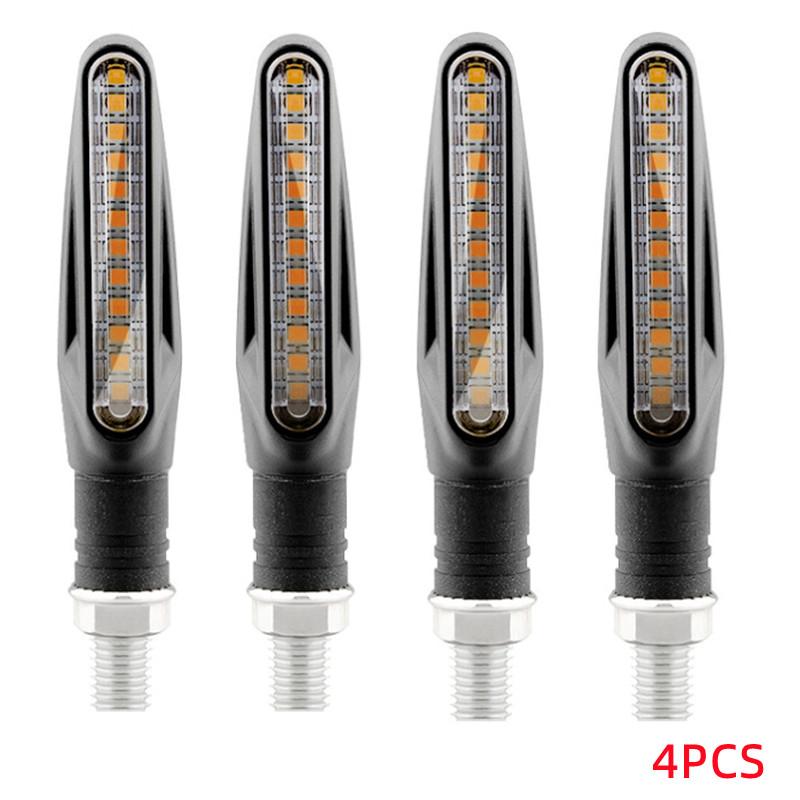 2PC/4PCS LED Motorcycle Flasher Turn Signal Light 12SMD 12V Indicator Blinker Motorcycle Accessories Flowing Tail Lamp Universal 4pcs