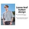 New casual short-sleeve men's summer T-shirt with detachable shoulder buttons, simple embroidery, and loose fit