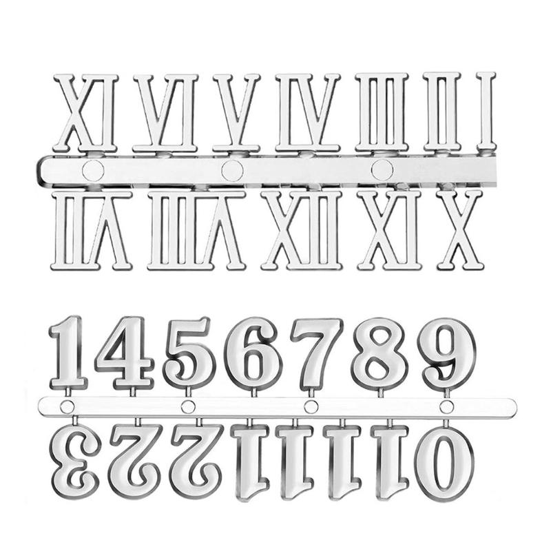 Craft Digital Clock Numbers Kits Metal Arabic or Roman Numerals Set for Clock Watch Repair Replacement Accessories