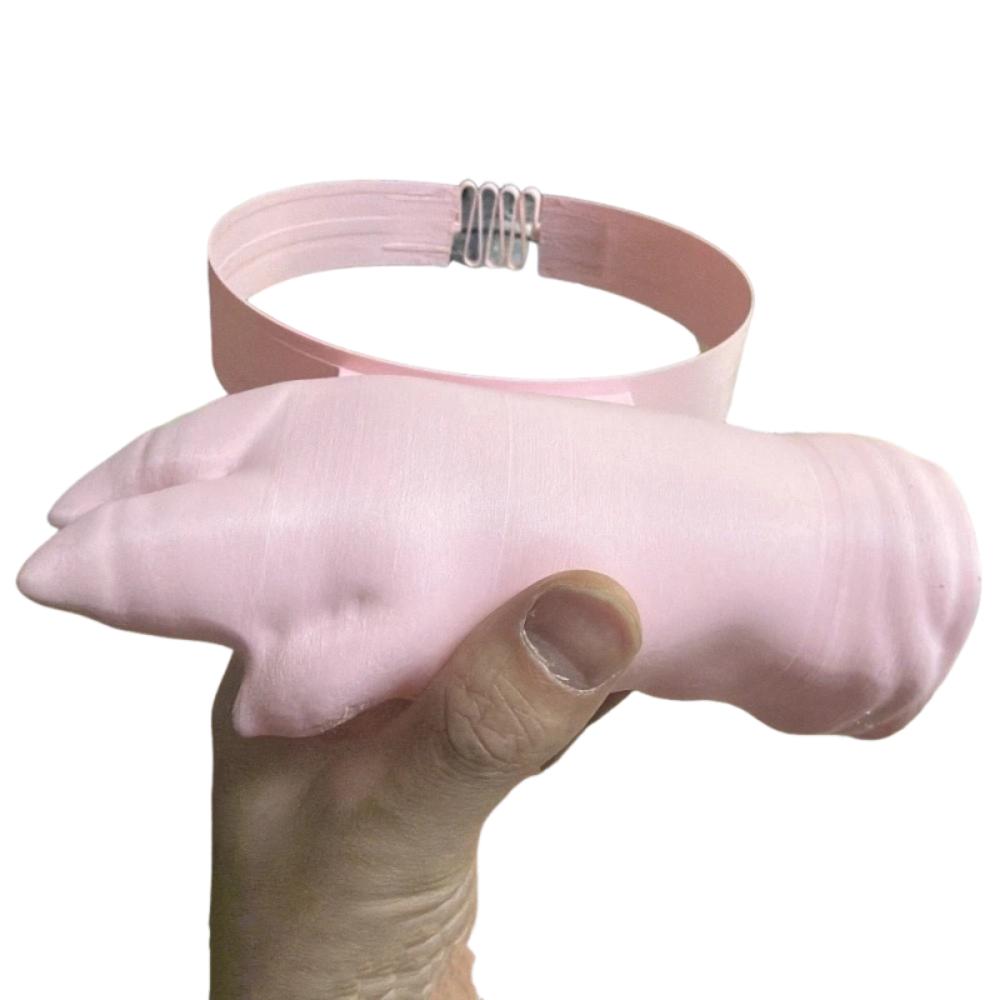 

Adjustable Sun Protection Cap 3D Printing Funny Sunshade Cap Pork Feet Headband Beach Holiday розовый
