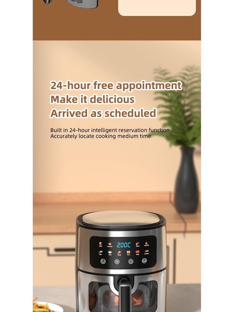 2025 New Model 8L Visual Multi-functional All-in-One Automatic Air Fryer for Home Use