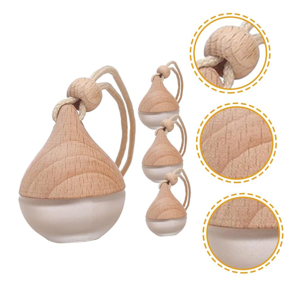 SUPVOX 4pcs Perfume Pendant 8Ml Car Essential Oil Hanging Bottle Glass Perfume Air Freshener Diffuser Pendant Car Oil Diffuser Car Accessories