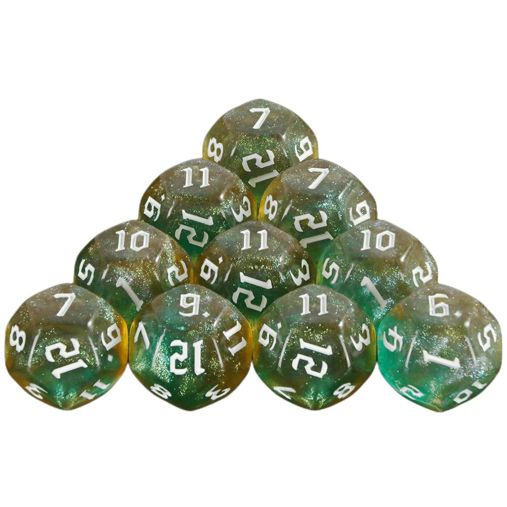 DND Würfel Set Mischen Farbe mit Glitter Würfel 10PCS Polyhedral D12 Würfel für Bord Spiele Mithelfer
