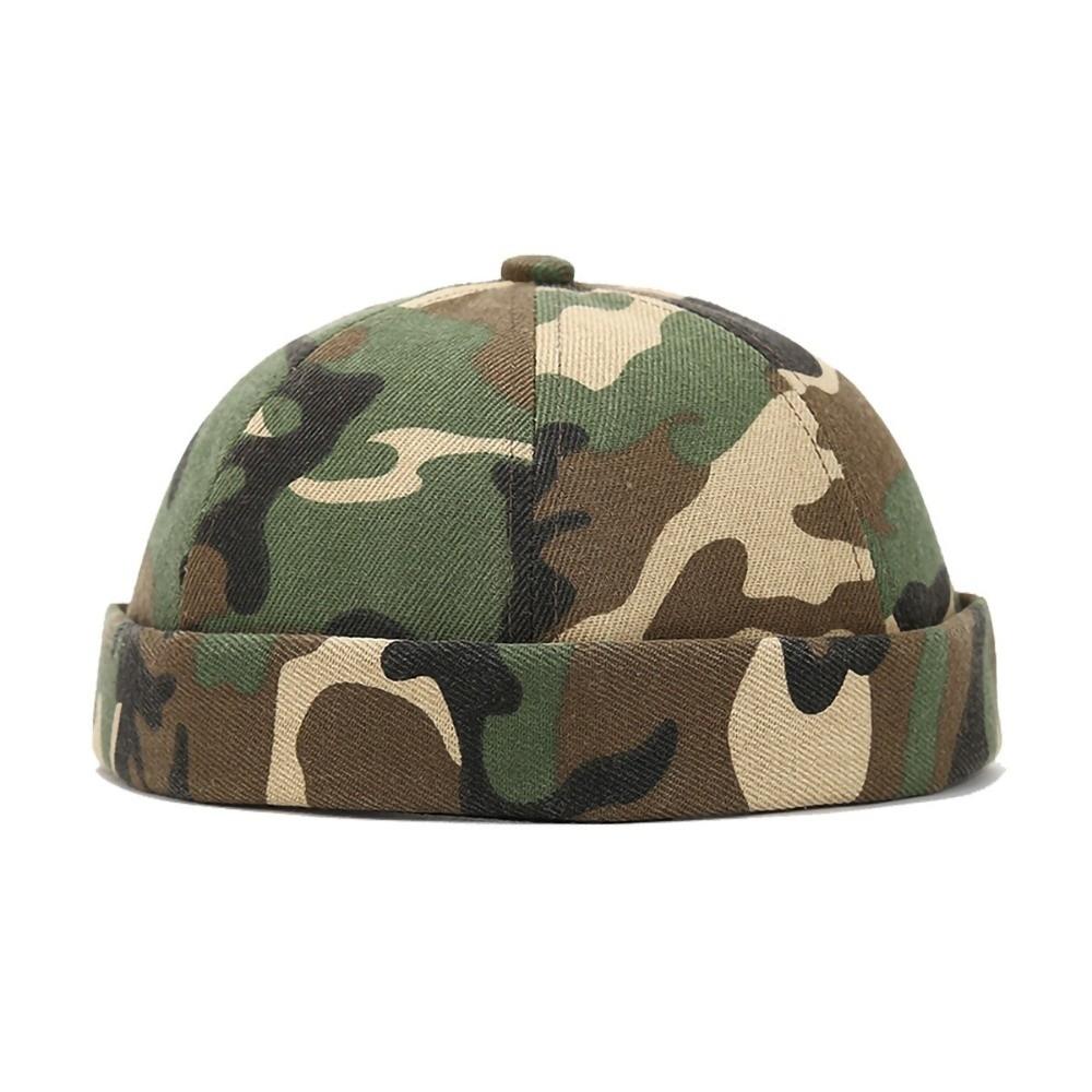 Unisex Melon Skin Hat Brimless Hip Hop Docker Cap Adjustable Sun Hat Outdoor зелёный