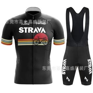 2025 für STRAVA Kurzarm-Set, Fahrrad Rennrad Radsportanzug, schnelltrocknend, atmungsaktiv und schweißabsorbierend