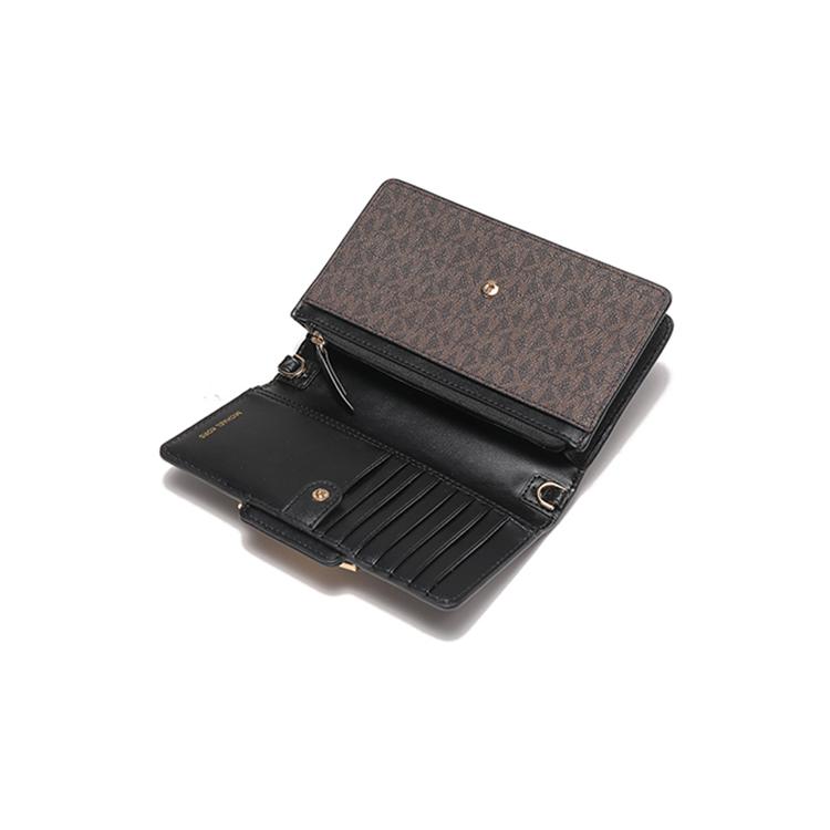 New MICHAEL KORS Heather Artificial Leather Clutch Shoulder Bag Small Women's Brown 32F2G7HC1B-BROWN-BLK