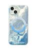 Gradual Change Wave Light Wrinkle Magnetic Suction Bracket Is Suitable for Apple 15promax Mobile Phone Case iPhone14 Smudge 13 Anti-drop