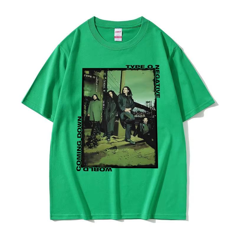 Rock Band Type O Negative Everything Dies World Coming Down Summer Fun Prints T Shirts Men Gothic Tshirt Men Oversized Tshirts