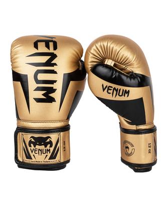 Boxerské rukavice VENUM ELITE BOXERSKÉ RUKAVICE x Rukavice Box Kickbox Fitness (Zlatá černá) VENUM-1392-449 //Sparring (14 oz)