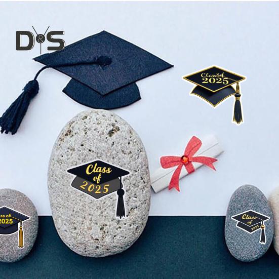 10/30/50Pcs/Bag Class of 2025 Graduation Season Stickers Strong Adhesive Backing Coated Paper Seniors School Decals