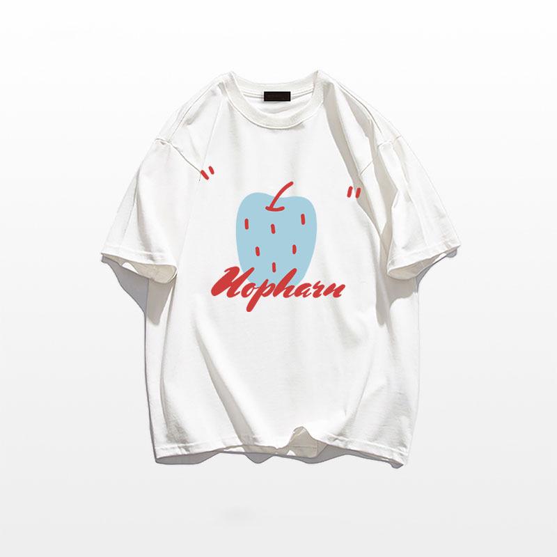 2025 Plus Size Women's Pure Cotton Short Sleeve Top - American Style