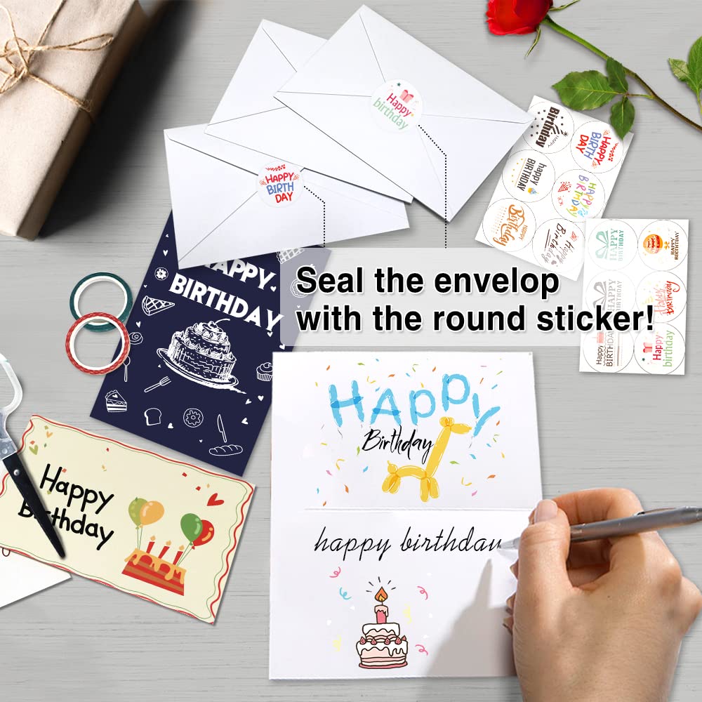 Feela Happy Birthday 160 Cards In 40 Cute and Masking Tape Message Birthday Celebration Gift and Congratulatory Cards Cards, Designs, Patterns,