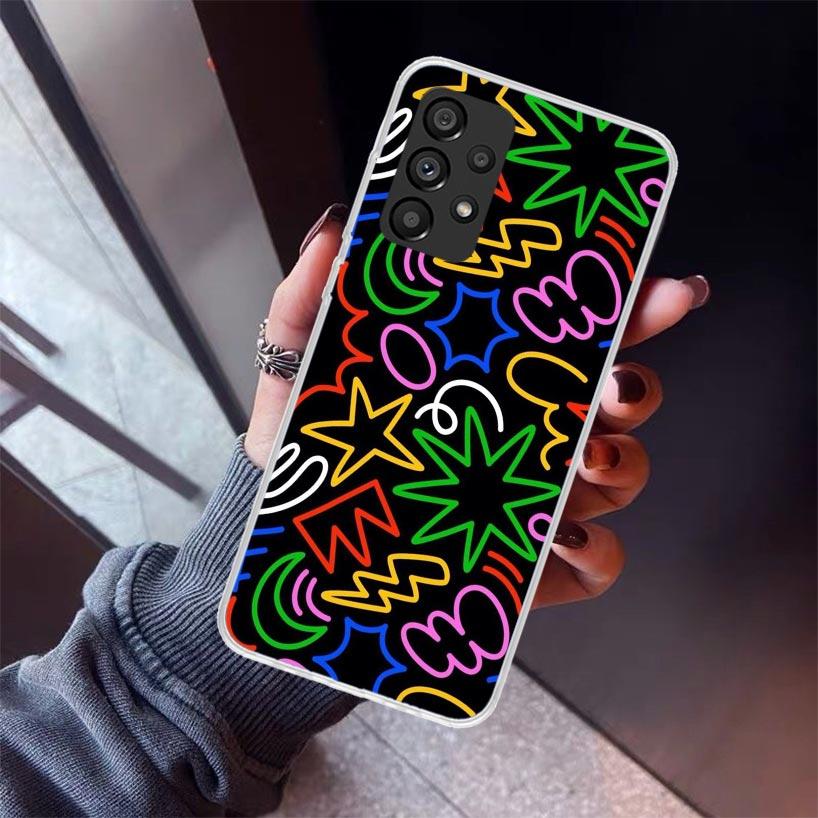 Simple Pattern Graffiti Phone Case For Samsung Galaxy A17 A16 A15 A14 A13 A57 A56 A55 A54 A53 A37 A36 A35 A34 A33 A26 A25 A24 A2
