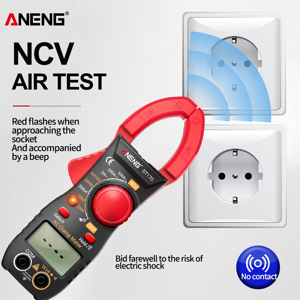 ST170 Professional Digital Clamp Meter DC/AC Current Multimeter Pliers Ammeter Voltage Tester Car Voltmeter NCV Ohm Tester