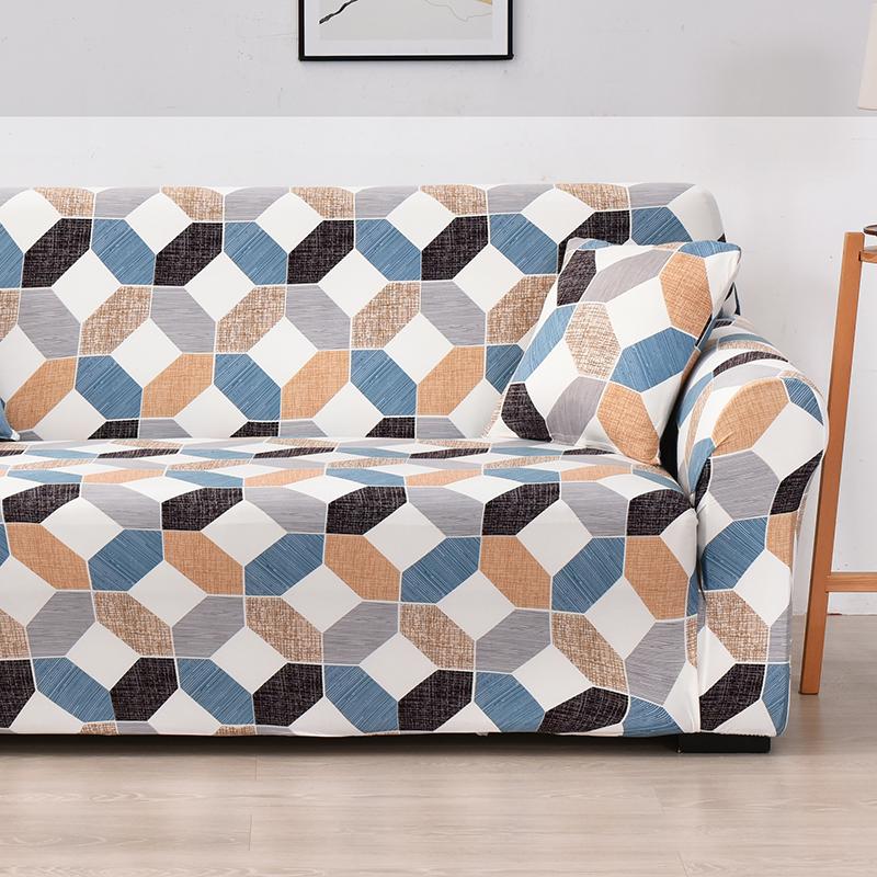 Lattice Printed Sofa Cover for Living Room Pet Kids Stretch Elastic Couch Cover for L Shape Sectional Furniture Protector