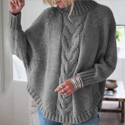 Herbst und Winter Übergröße Strickpullover Lockerer Fledermausärmel Pullover Damen