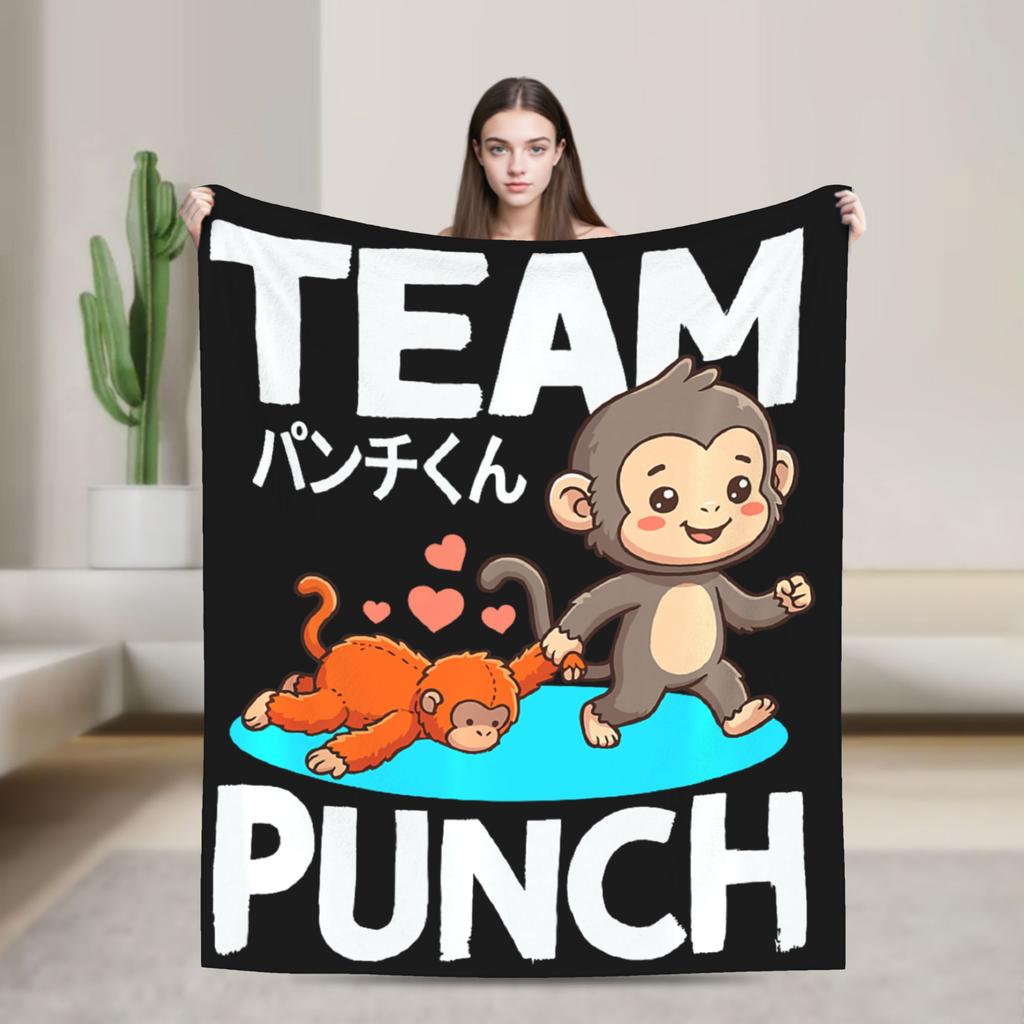 Monkey Punch Needs Hugs Too Cute Macaque Orangutang Flannel Blankets Adults Warm Comfy Throw Blanket Winter Chair Bed Cover