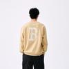 New MLB MONOGRAM Collection Boston Red Sox SS25 Crewneck Sweatshirt Unisex Light Beige Yellow 3AMTM0451-43BGL