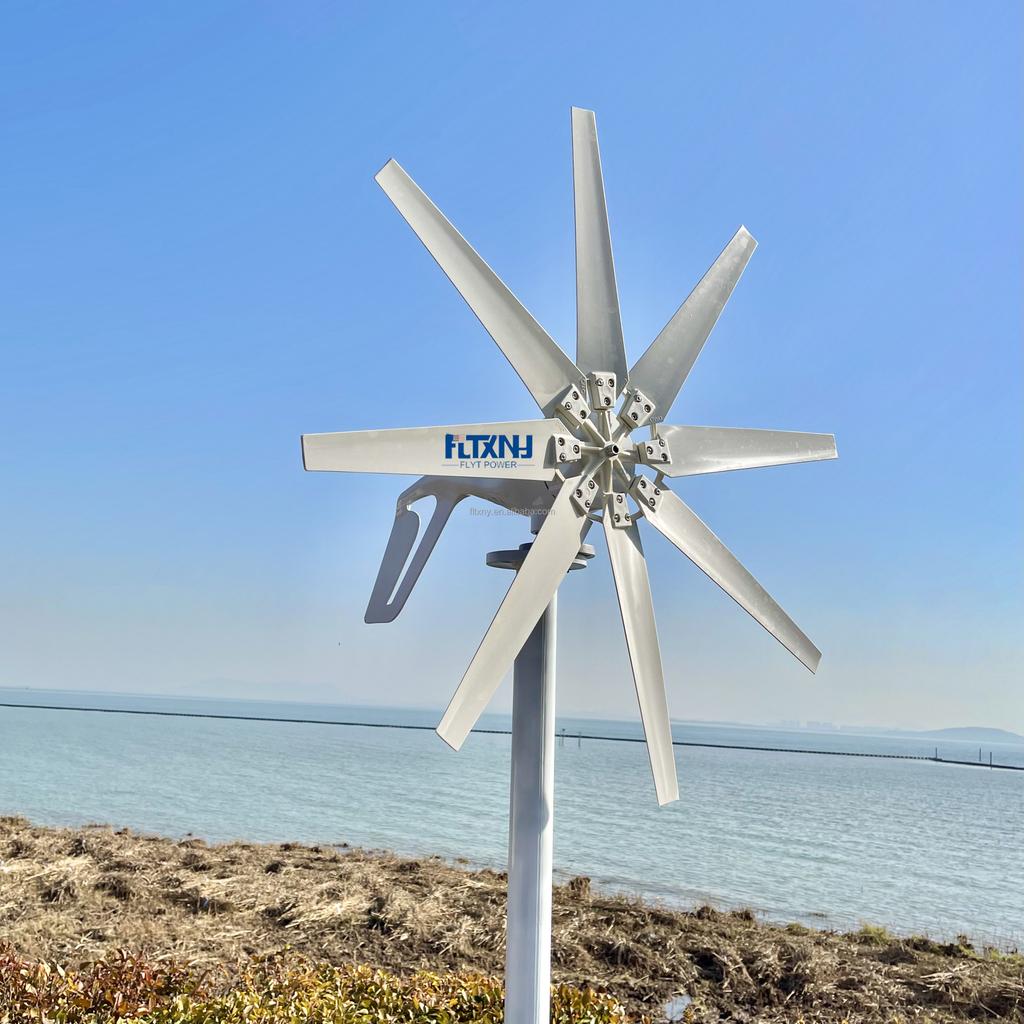Heißer Verkauf 1kw 1000w Solar- und Windturbinen-Hybridsystem Solar Vertikalachsen-Windkraftgenerator für den Heimgebrauch Windkraftanlage