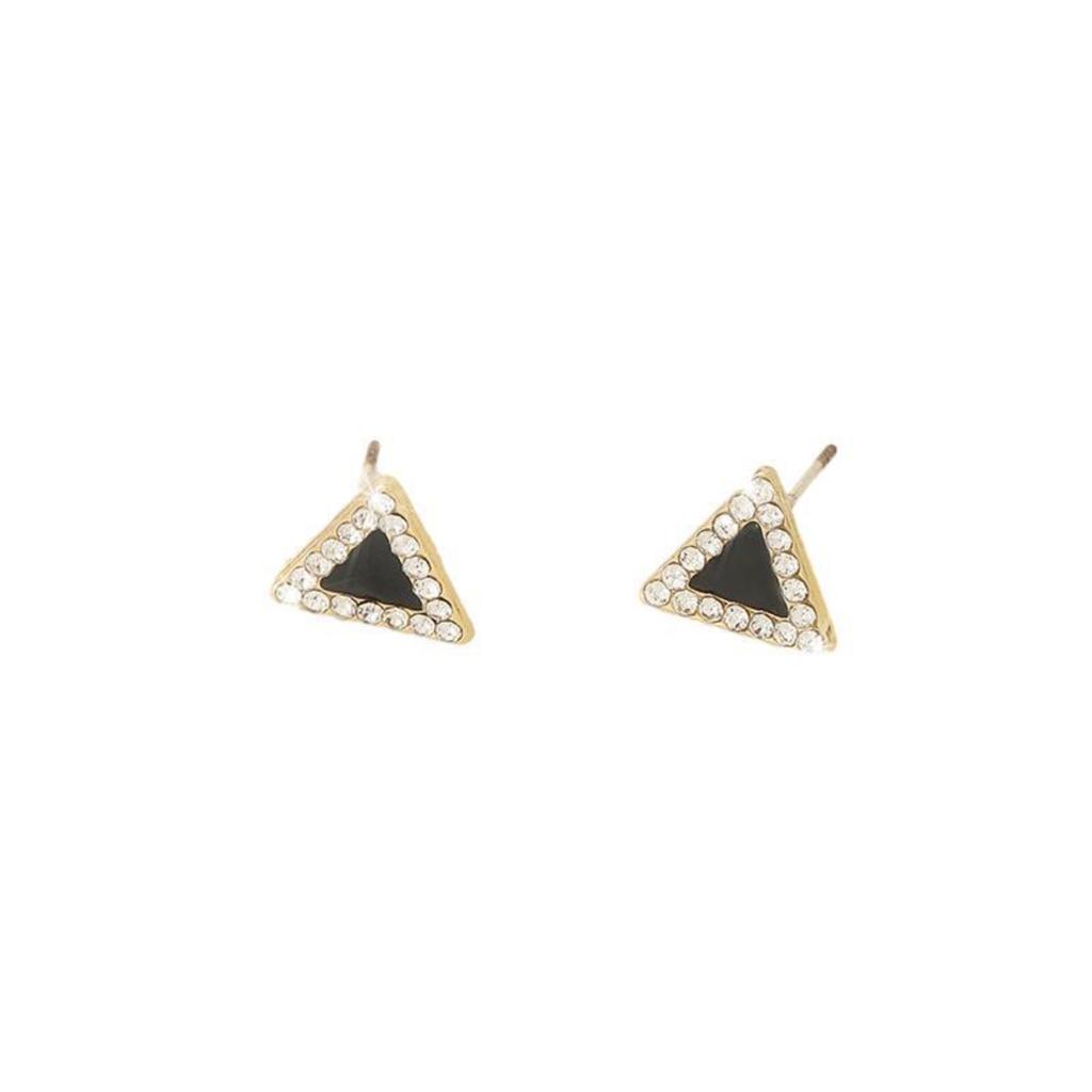 Women's Stud Earrings - Black Posts, Versatile Design