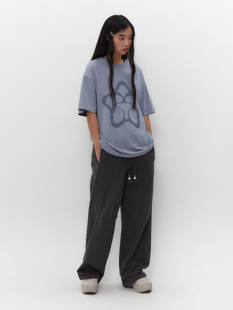 TUOMIO Star Graphic Oversized T-Shirt [Baby Blue]