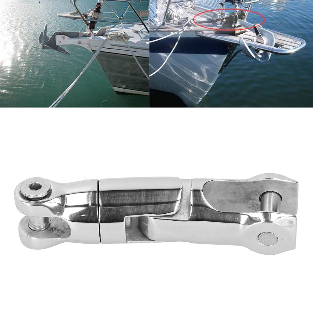 Boat Anchor Swivel Connector 3 Joint 316 Stainless Steel Mirror Polished Hardware for 0.4‑0.5in Chain