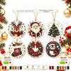 6pcs Deer Tree Christmas DIY Hanging Ornaments Santa Claus Christmas Craft Decoration  Festival