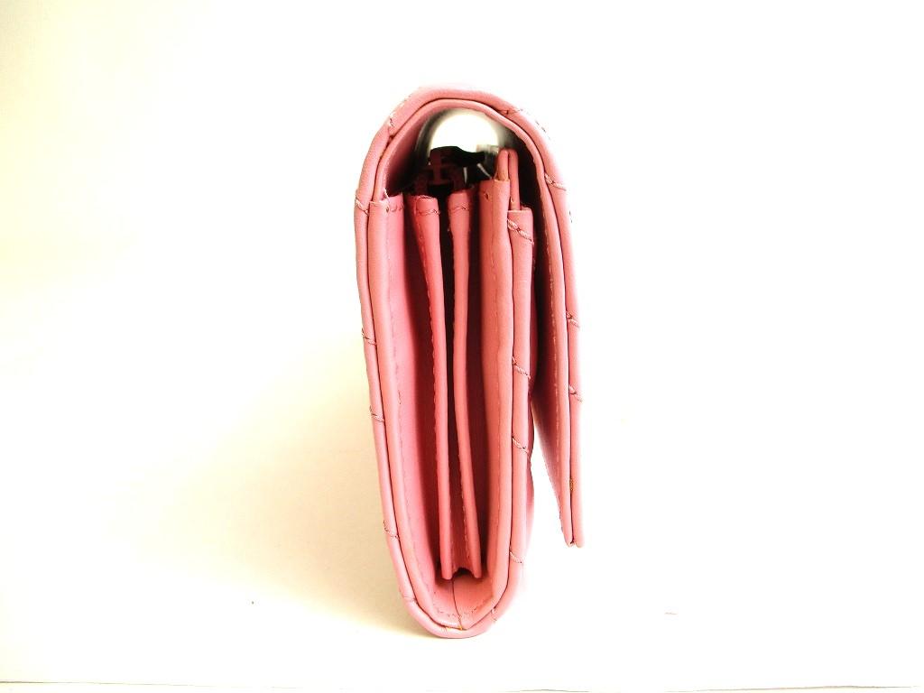 Authentic GUCCI Marmont G Pink Leather Continental Wallet Flap Long Wallet #9913  Refurbished