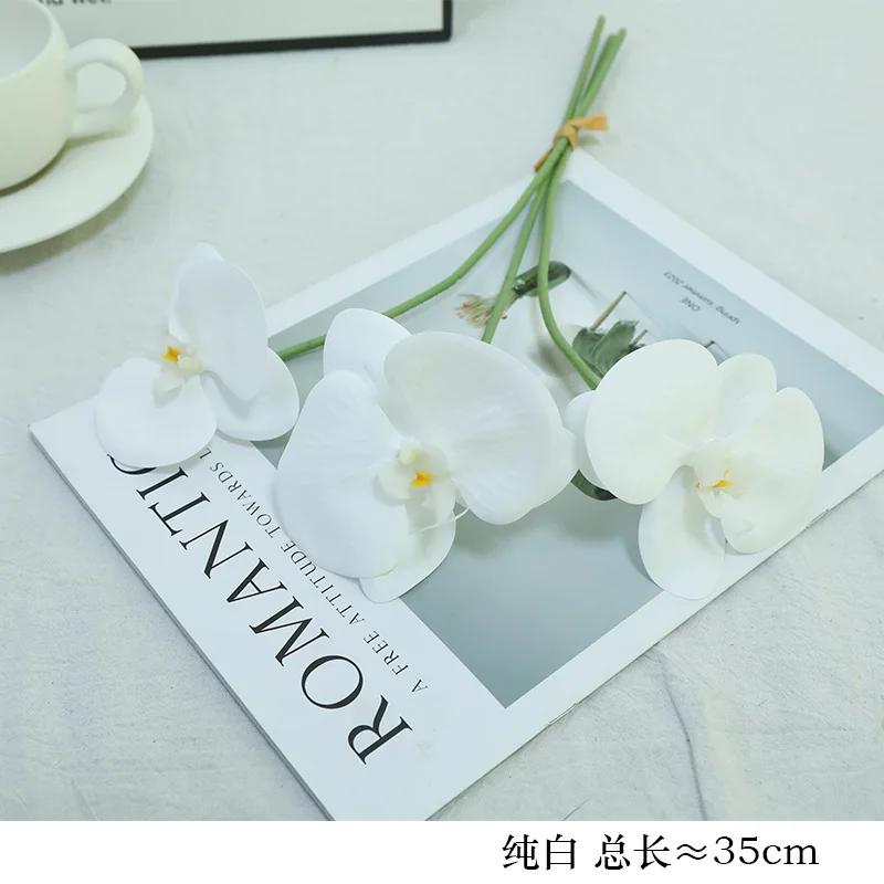 12Pc 3D Print Film Phalaenopsis Artificial Flowers Party Home Decoration Ornaments Fake Flowers Butterfly Orchid Wedding Bouquet