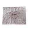 Square Checkered Tablecloth Elegant Table Mat Home Decoration Heart Embroidered Placemats  Kitchen