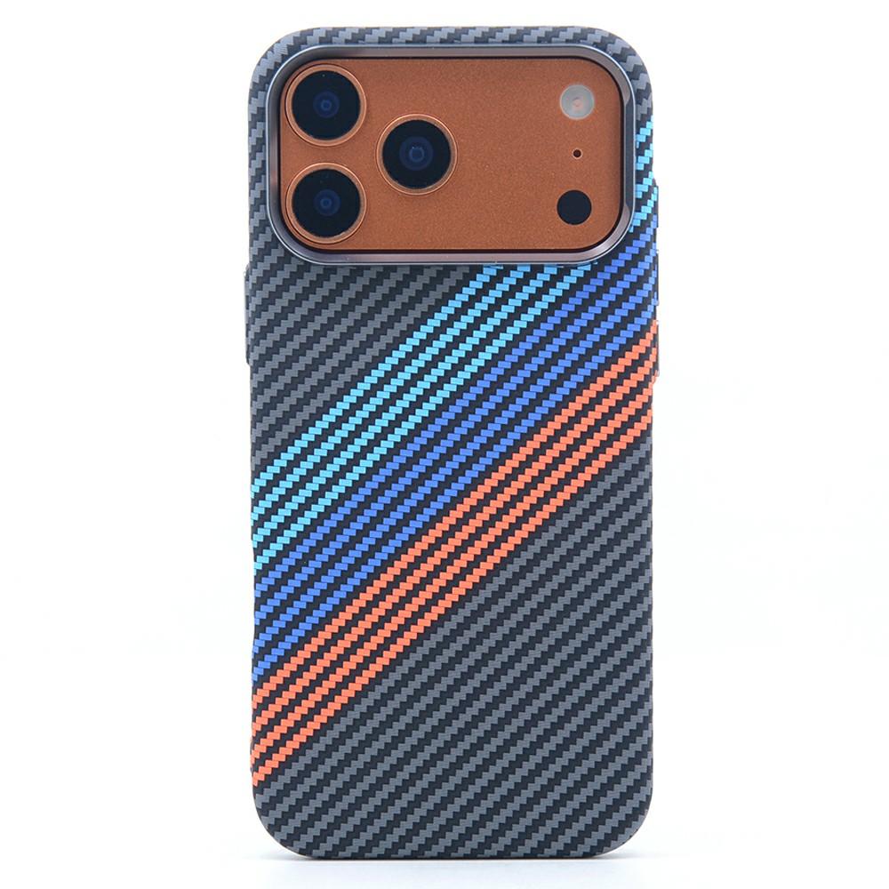 For iPhone 17 Pro Magnetic Case Carbon Fiber Texture Water Transfer PC Phone Cover