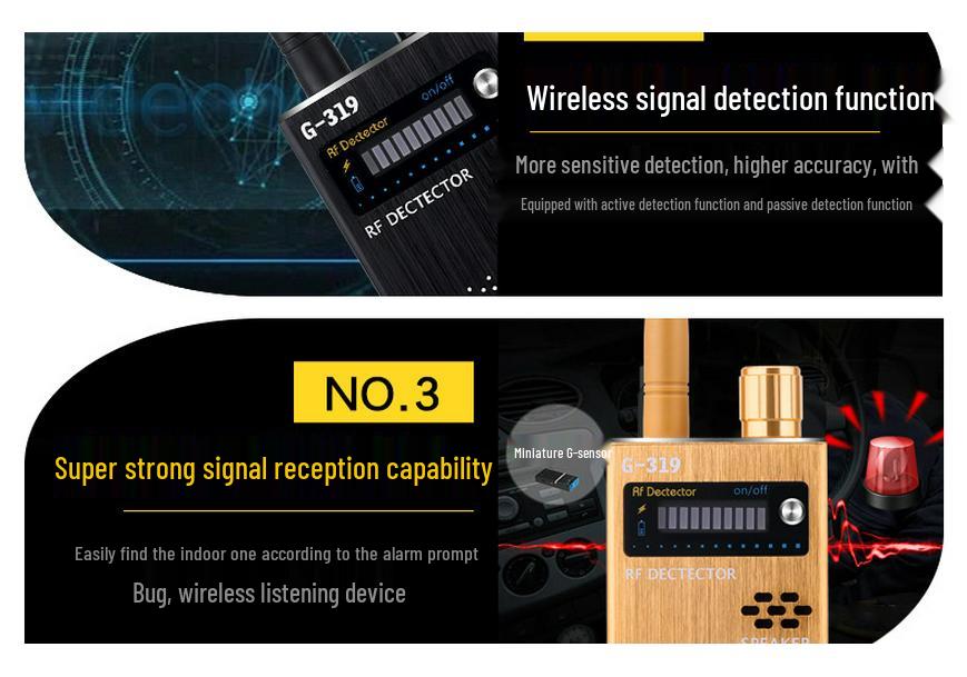 G319 Wireless Signal Detector: Anti-Paparazzi, Anti-Surveillance, Camera & GPS Detection Portable Device