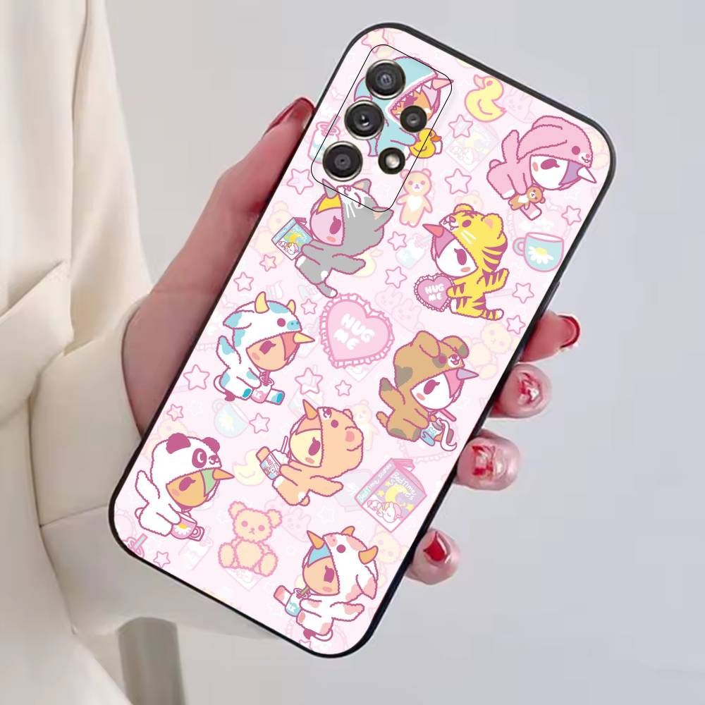 Japan T-Tokidokis Phone Case Black Silicone Soft For Samsung S25,S24,S21,S22,S23,S30,Ultra,S20,Plus,Fe,Lite