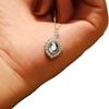 925 Sterling Silver Oval Aquamarine Necklace for Women with Lace Edge Design