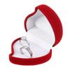 Heart Shape Exquisite Ring Display Box Red Rose Double Ring Storage Box Velvet Jewelry Box