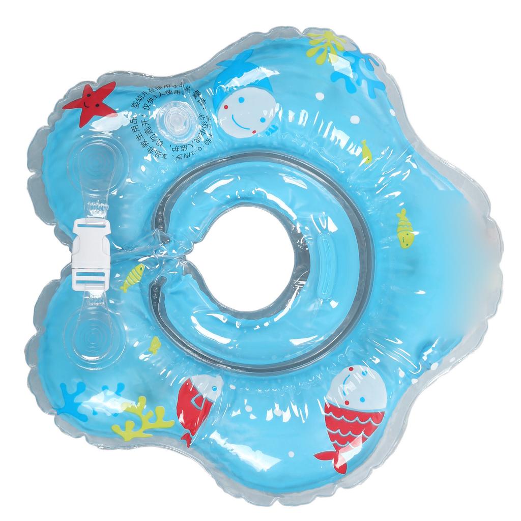 Baby Swimming Ring Thicken Inflatable Prevent Air Leakage Baby Swimming Gear with Bells for Newborn Blue 8.5cm 3.3in
