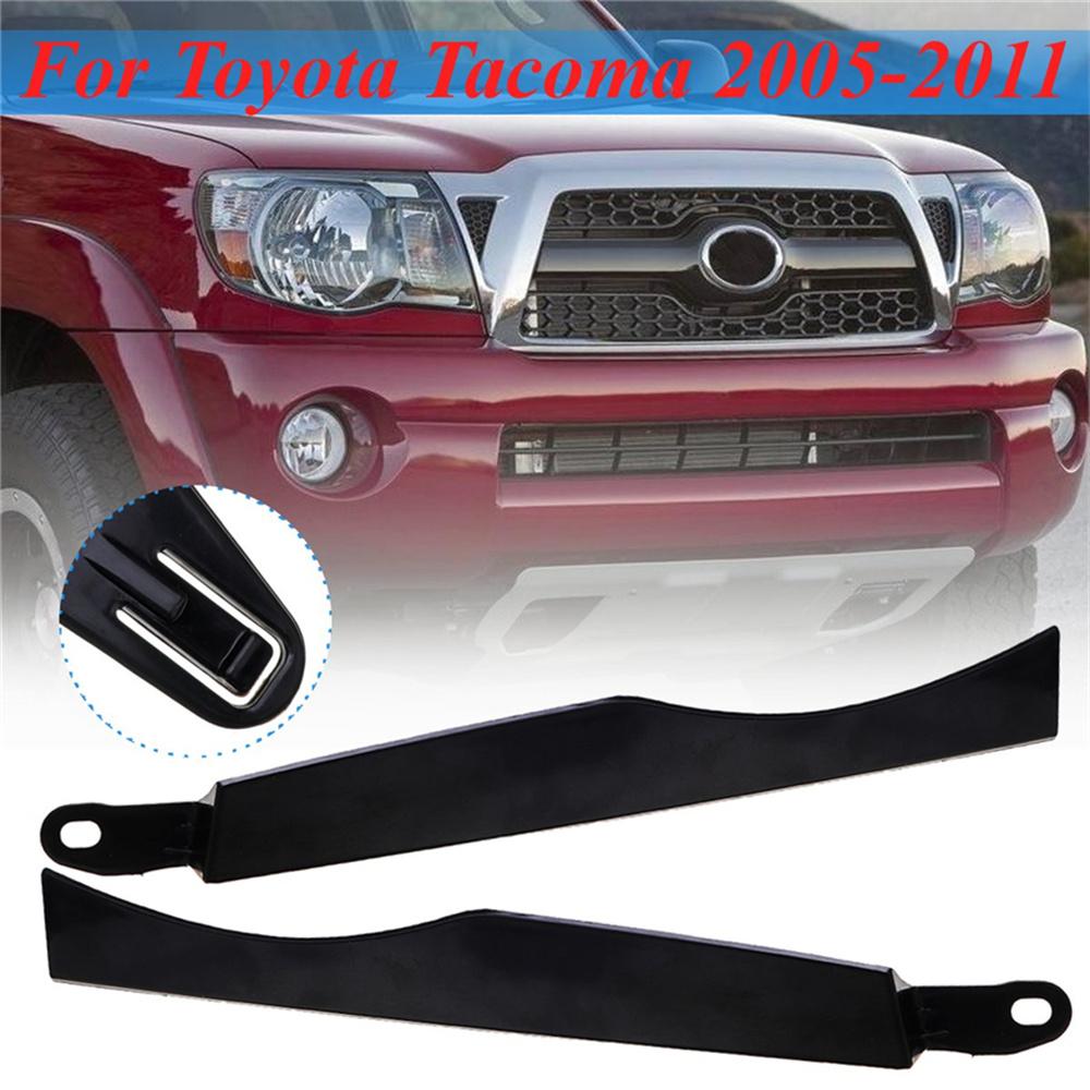 For 2005-11 Toyota Tacoma Front Bumper Headlight Filler Trim Panel Black L&R 2X